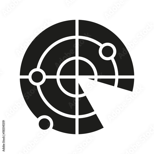 Radar icon in glyph style