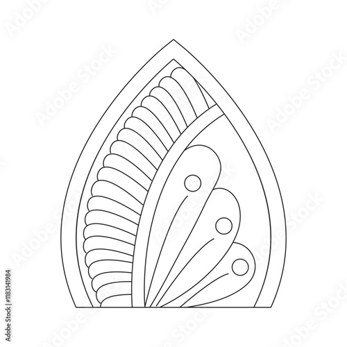 Relaxation Mandalas Vector Element Design for Coloring Book Page