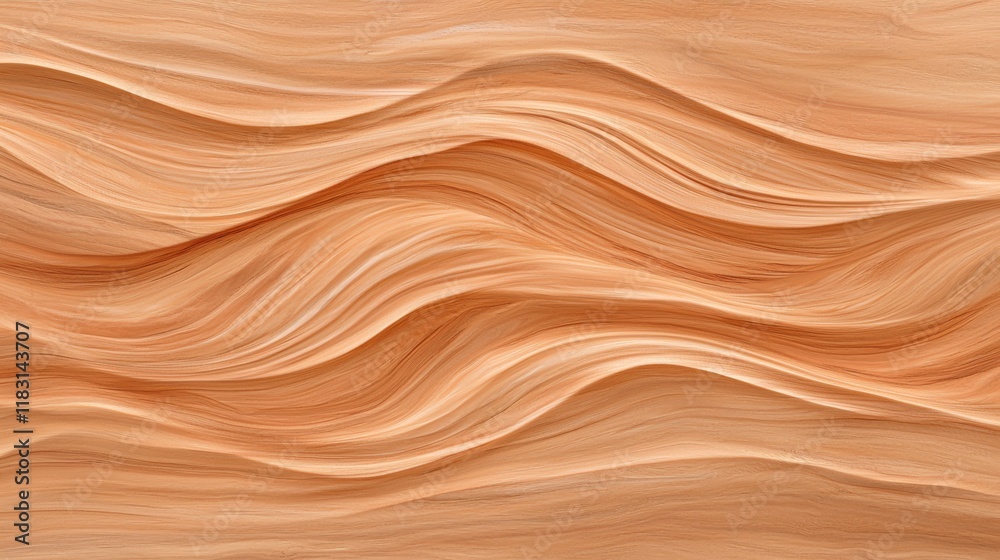 Fototapeta premium Flowing wood grain texture abstract design digital art warm tones close-up natural aesthetic