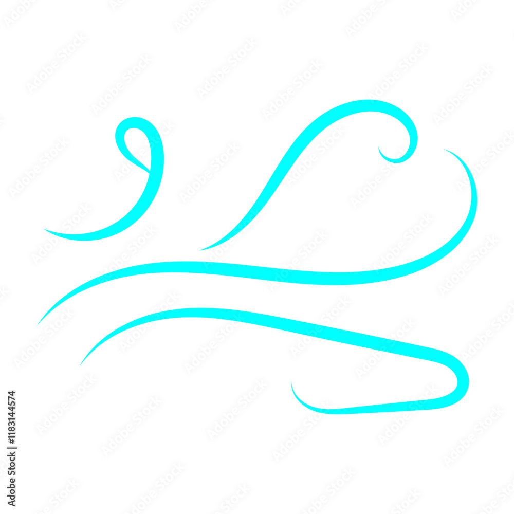 Obraz premium Doodle wind line sketch. Hand drawn doodle wind motion, air blow, swirl elements. Sketch drawn air blow motion, freshness, smoke flow art. Wind and air flow icons gusts. vector illustration