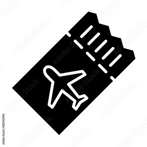 Boarding pass icon in glyph style