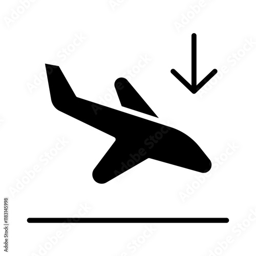 Landing icon in glyph style