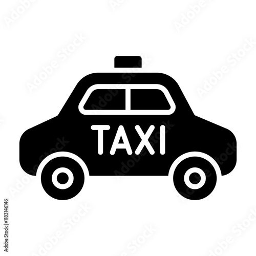 Taxi icon in glyph style