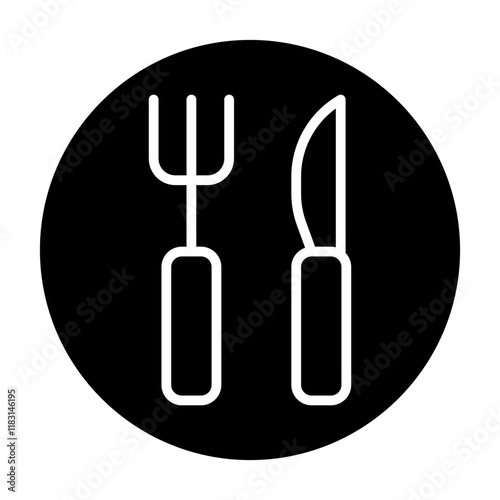 Restaurant icon in glyph style