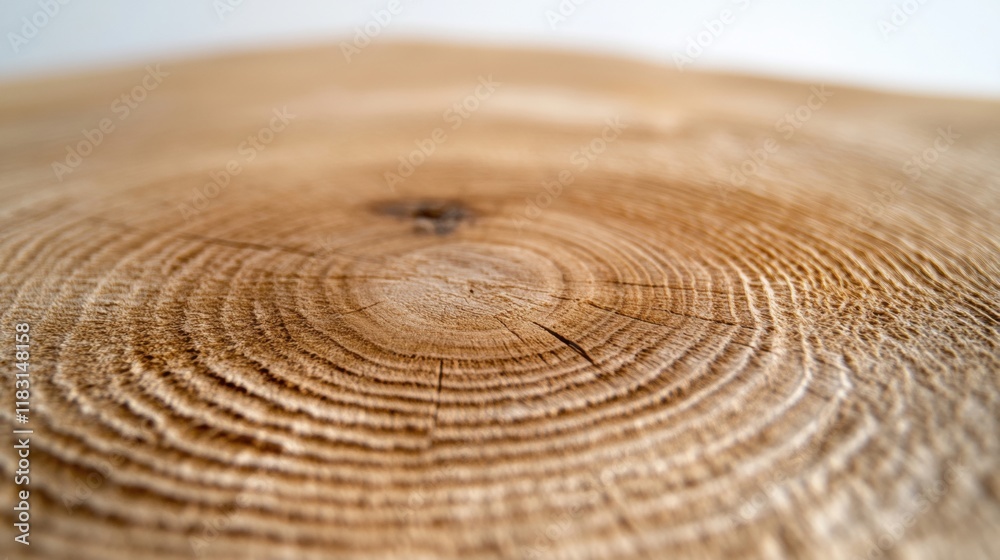 Fototapeta premium Close-up view reveals the rich natural wood grain texture with detailed patterns and soft tones, showcasing the beauty of organic materials