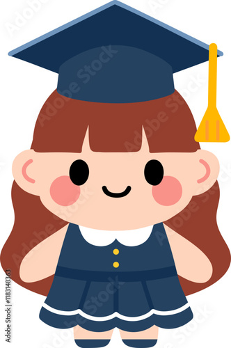 graduating children's character in a school hat