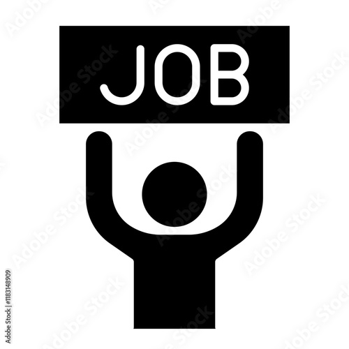 Unemployed icon in glyph style