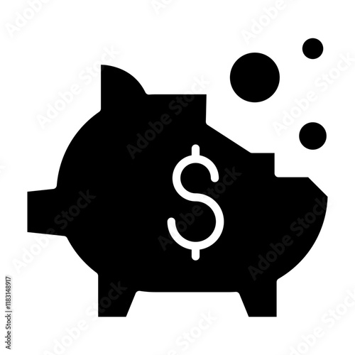 Bankruptcy icon in glyph style