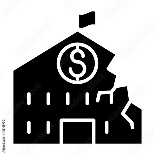 Bankrupt icon in glyph style