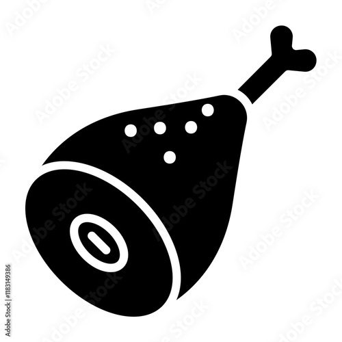Chicken drumstick icon in glyph style