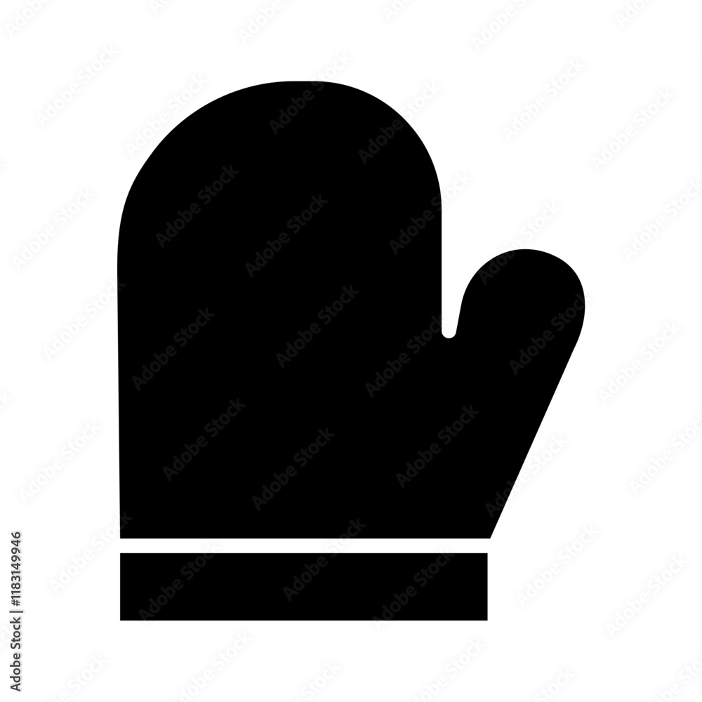 Oven glove icon in glyph style Oven glove icon in glyph style