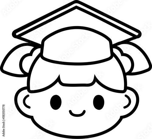 graduating children's character in a school hat