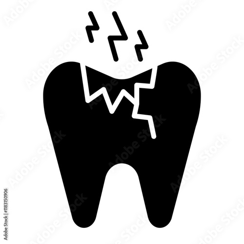 Toothache icon in glyph style