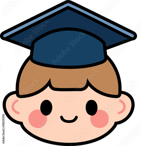 graduating children's character in a school hat