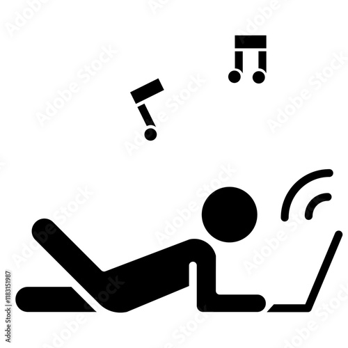Work from home icon in glyph style