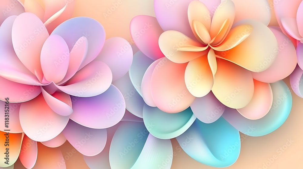 Abstract Pastel Flower Design Soft Hues Abstract Pastel Flower Design Soft Hues