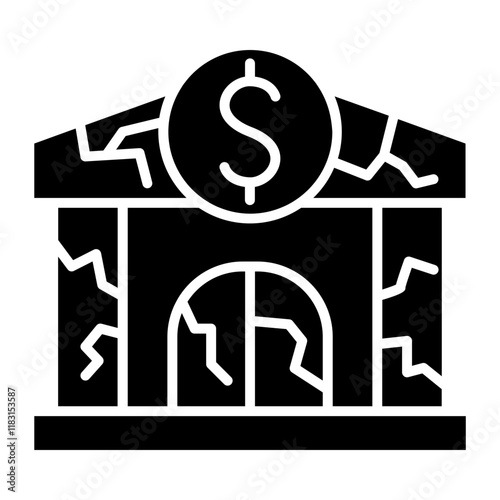 Bankruptcy icon in glyph style