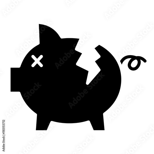 Bankrupt icon in glyph style