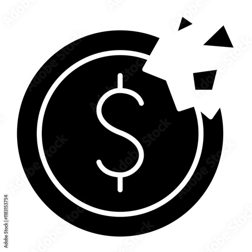 Bankrupt icon in glyph style