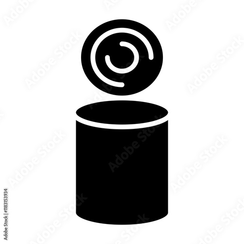 Canned food icon in glyph style
