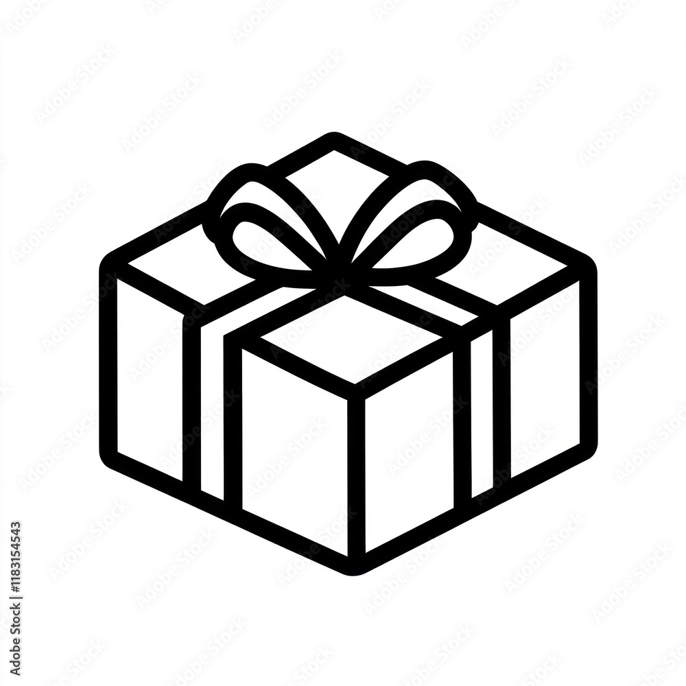 Obraz premium Gift birthday vector black.