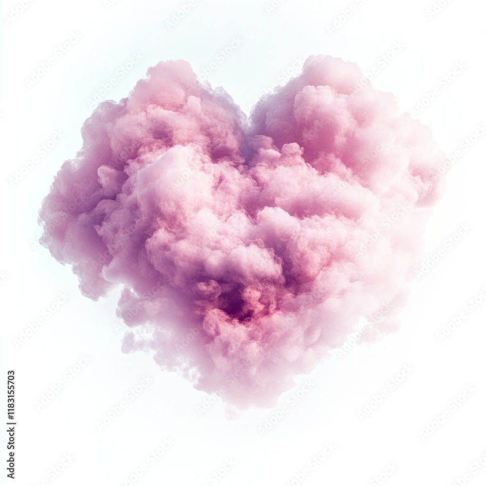 Fototapeta premium Pink heart-shaped cloud soft fireworks romantic.
