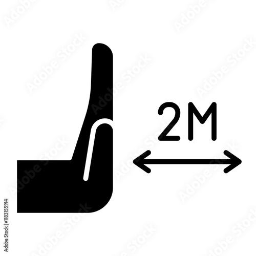Social distancing icon in glyph style