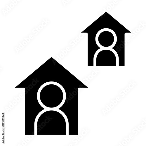 Stay home icon in glyph style