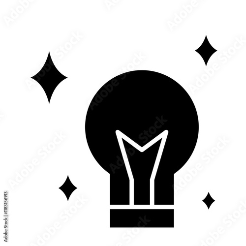 Creativity icon in glyph style