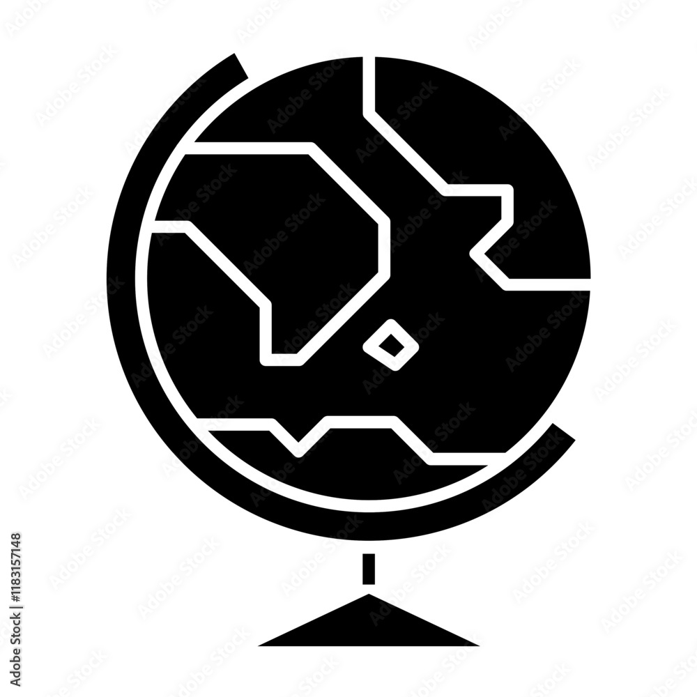 Geography icon in glyph style Geography icon in glyph style