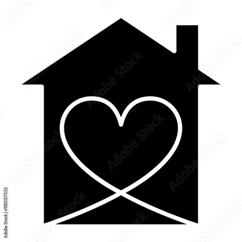 Sweet home icon in glyph style