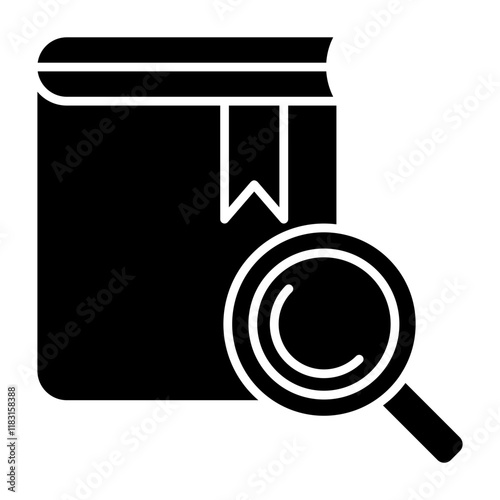 Book search icon in glyph style