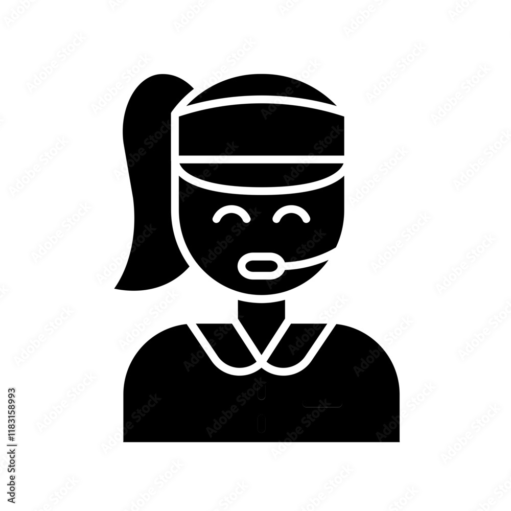 Call center icon in glyph style Call center icon in glyph style
