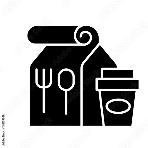 Food icon in glyph style