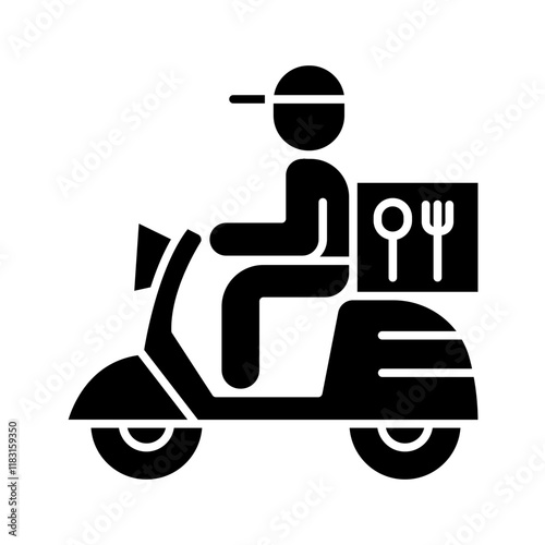Food delivery icon in glyph style
