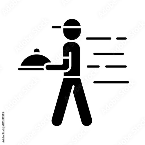 Food delivery icon in glyph style