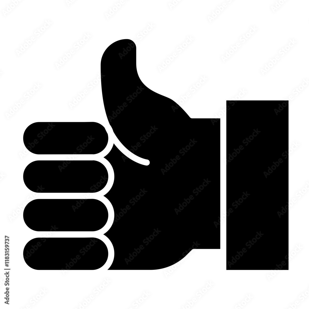 Thumb up icon in glyph style