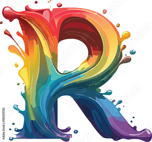 A 3D splash of the letter 