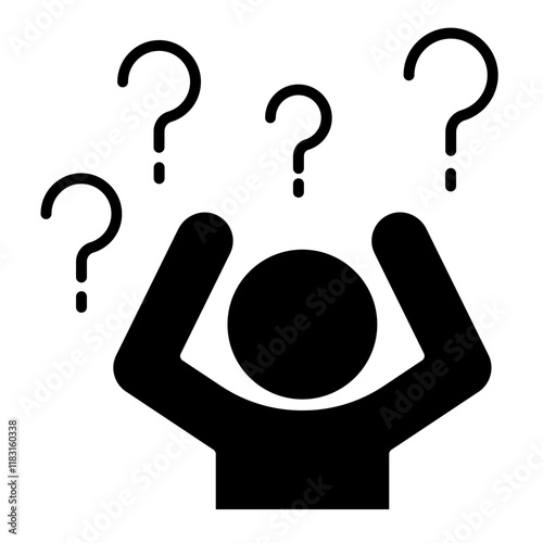 Confusion icon in glyph style