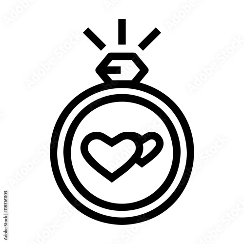wedding ring Line Icon