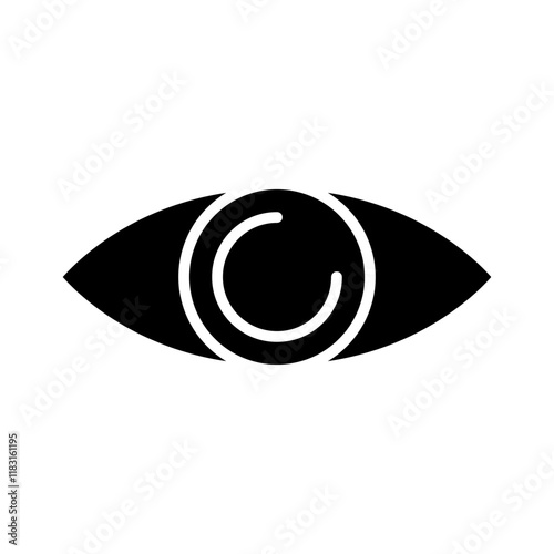 Iris scan icon in glyph style