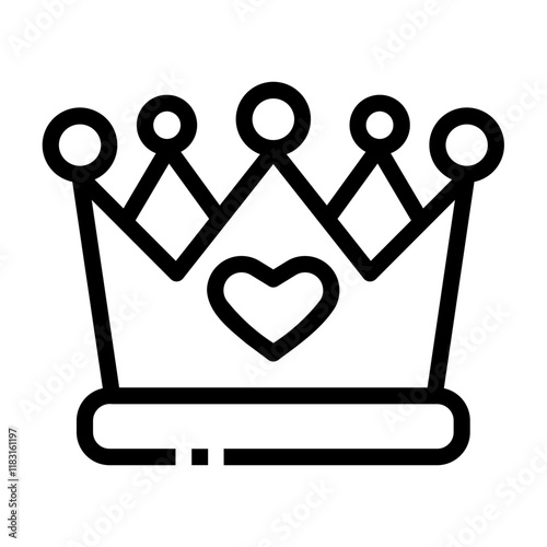 bride crown Line Icon