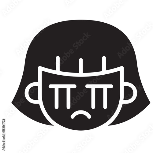 Crying icon in glyph style