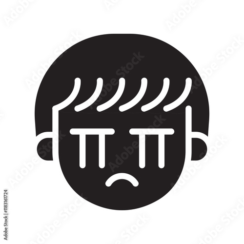 Crying icon in glyph style