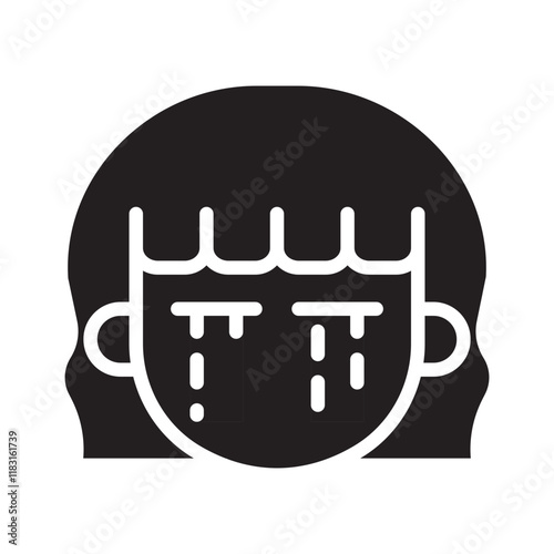 Crying icon in glyph style