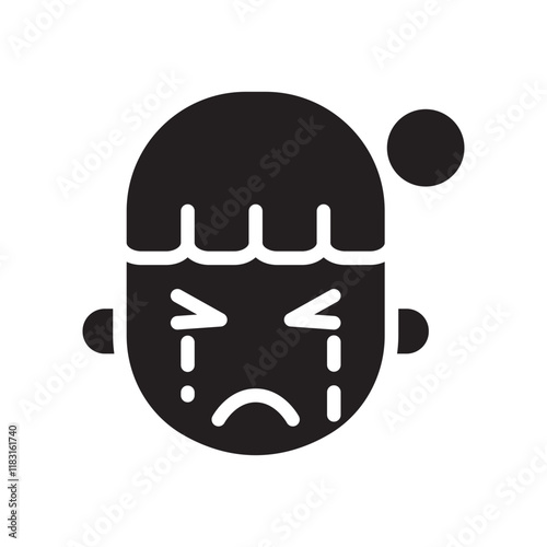 Sad icon in glyph style