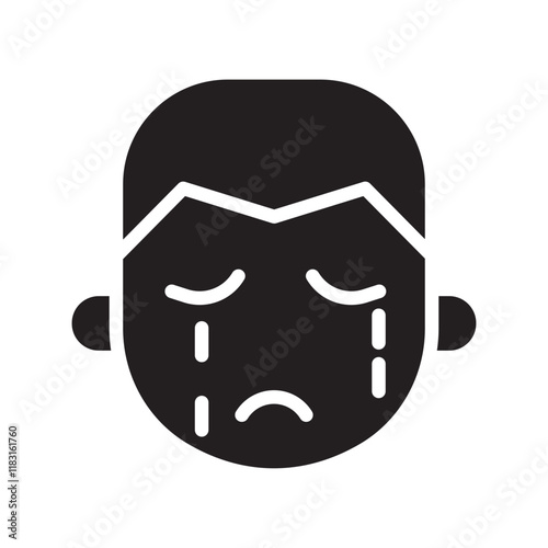 Sad icon in glyph style