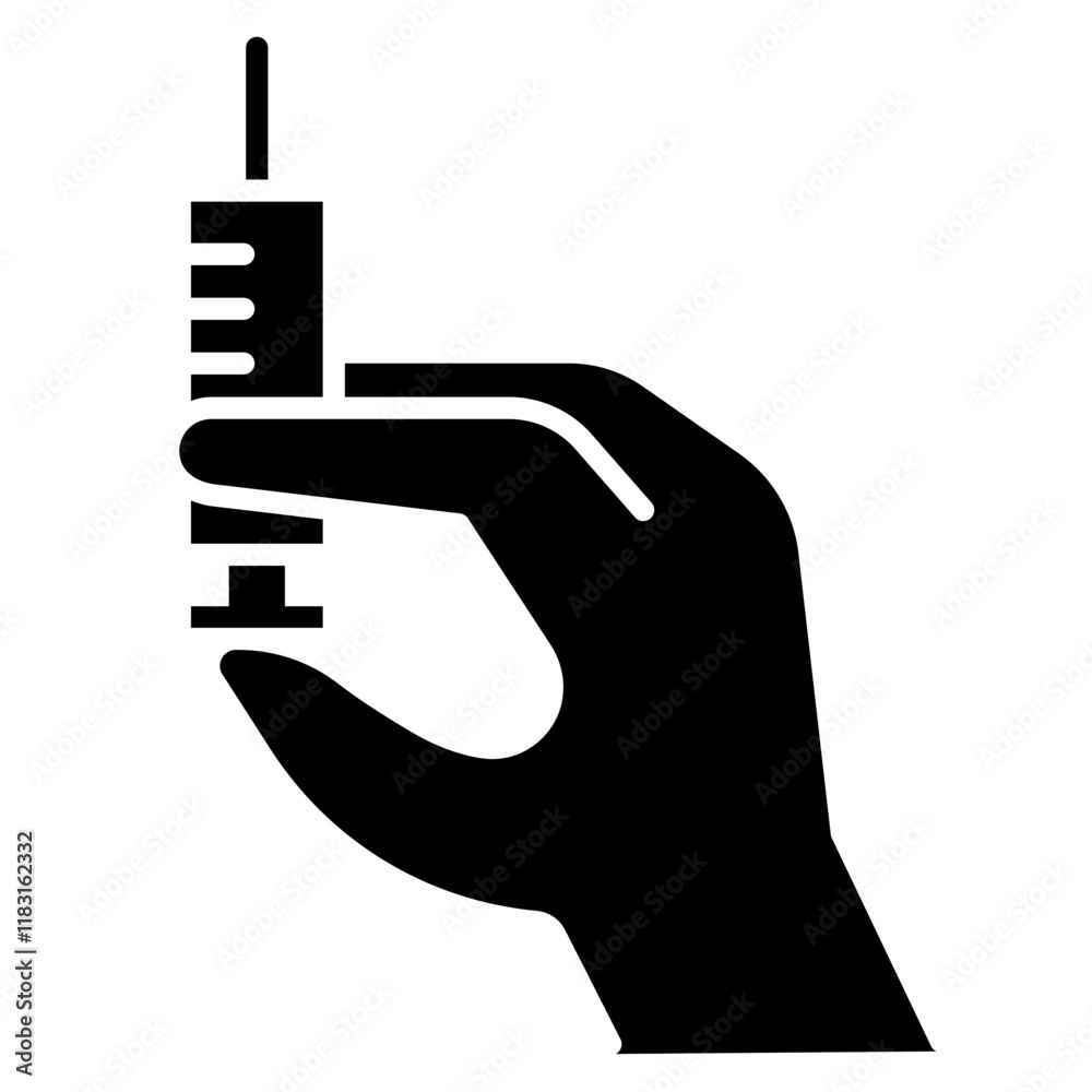 Vaccine injection icon in glyph style Vaccine injection icon in glyph style