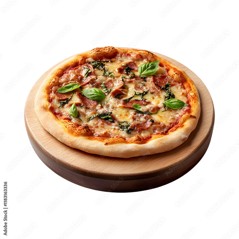 Modern Pizza Stone with Polished Surface and Pizza on transparent background Modern Pizza Stone with Polished Surface and Pizza on transparent background
