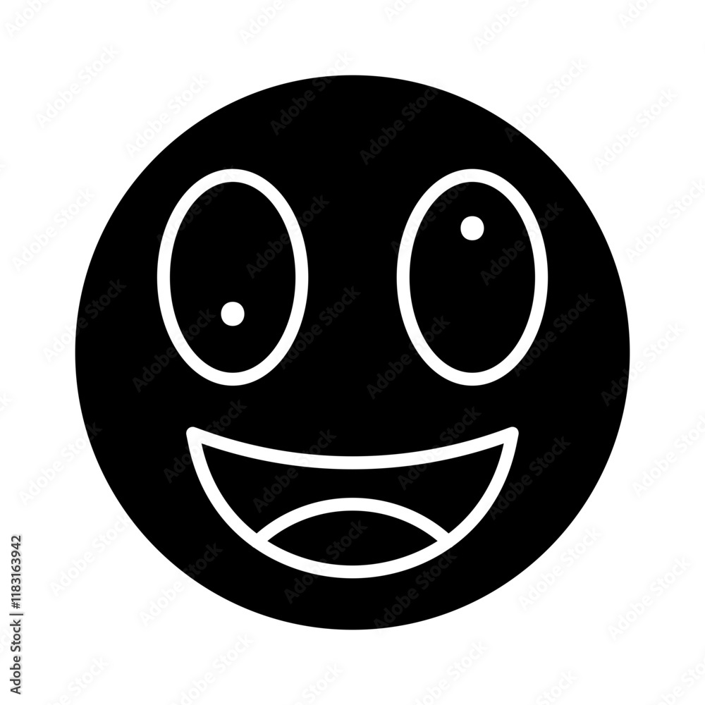 Fototapeta premium Crazy icon in glyph style